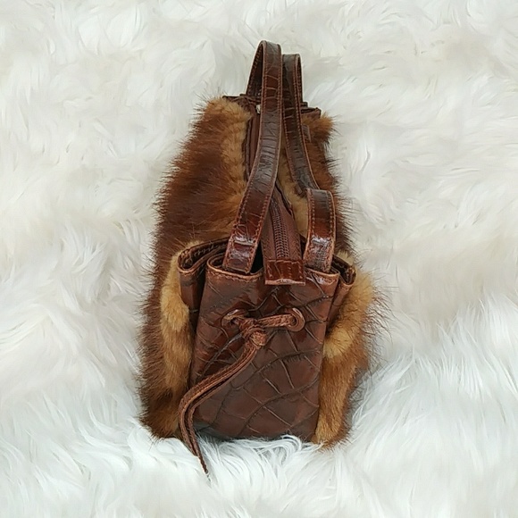 🕦GONE! Paolo Masi Mink & Leather Purse - Picture 3 of 7